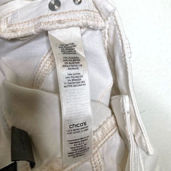 Chicos So Lifting Womens Slim Skinny Jeans White Stretch Pockets Denim S / 6 0.5 - Picture 12 of 12